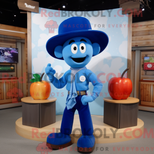 Blue Apple mascot costume...
