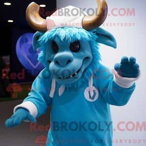 Sky Blue Minotaur mascot...