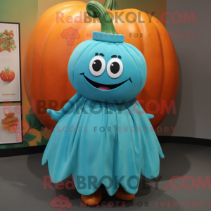 Turquoise Pumpkin mascot...