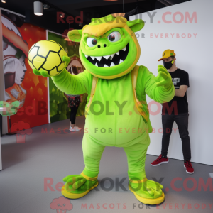 Lime Green Demon mascot...