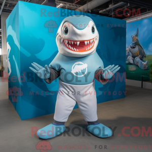 Cyan Megalodon maskot...