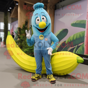 Cyan Baa mascot costume...