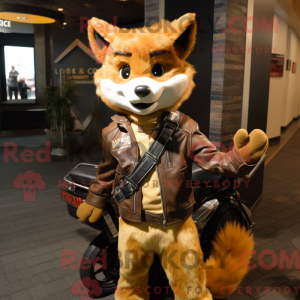 Gold Fox-maskotdraktfigur...
