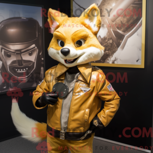 Gold Fox-maskotdraktfigur...