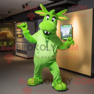Lime Green Moose mascot...