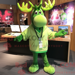 Lime Green Moose mascot...