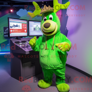 Lime Green Moose mascot...