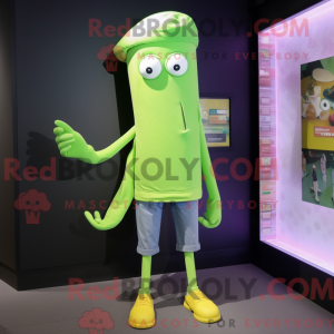 Lime Green Squid mascot...