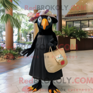 Sort Toucan maskot kostume...