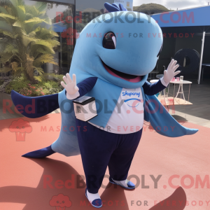 Blue Humpback Whale mascot...