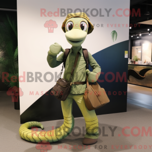Olive Python mascot costume...