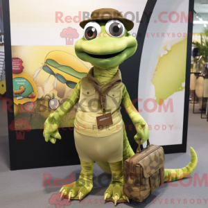 Olive Python mascot costume...