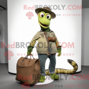 Olive Python mascot costume...