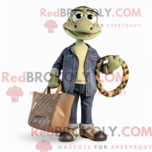 Olive Python Maskottchen...