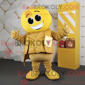 Gold Juggle mascot costume...