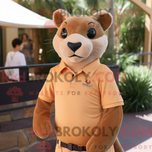 Tan Jaguarundi mascot...