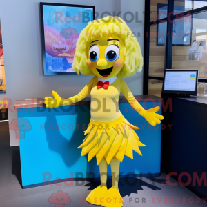 Yellow Mermaid mascot...