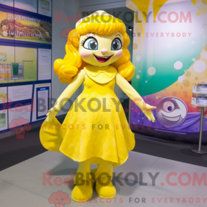 Yellow Mermaid mascot...