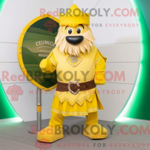 Yellow Celtic Shield mascot...