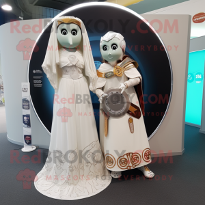 nan Celtic Shield mascot costume character dressed with a Wedding Dress and Keychains