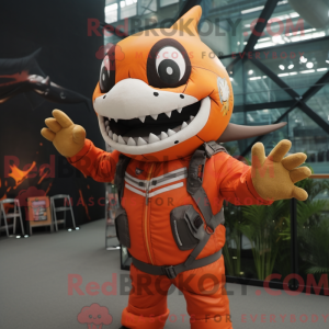 Orange Shark maskot kostume...