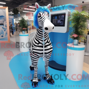 Blå Zebra maskot kostume...
