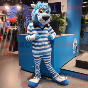 Blå Zebra maskot kostume...