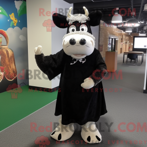Black Holstein Cow mascot...