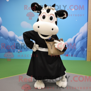 Black Holstein Cow mascot...