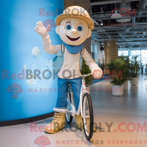 Cream Unicyclist mascot...