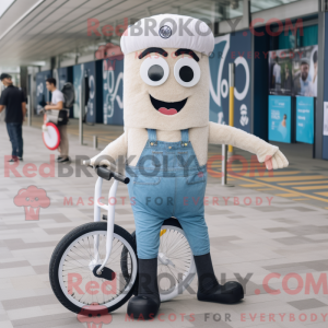 Cream Unicyclist mascot...