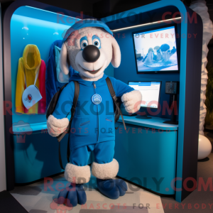 Blue Sheep maskot kostume...