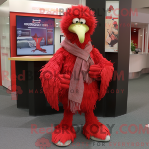 Rød Emu maskot kostume...