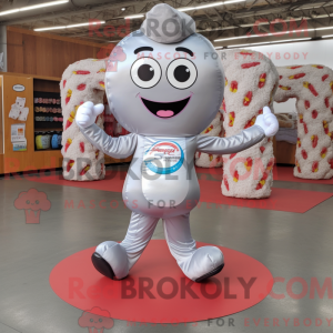 Silver Donut mascot costume...