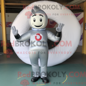 Silver Donut mascot costume...