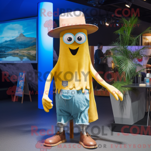Gold Squid mascot costume...