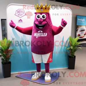 Magenta King mascot costume...