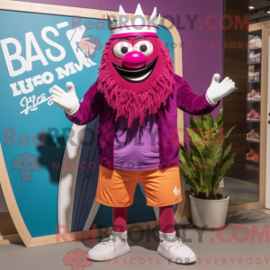Magenta King mascot costume...