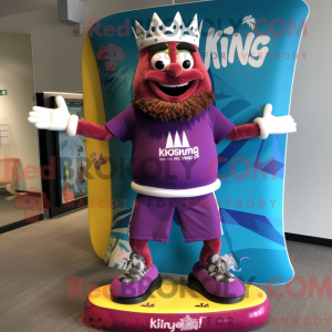Magenta King mascot costume...