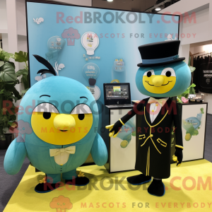 Cyan sitron maskot drakt...