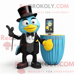 Cyan sitron maskot drakt...