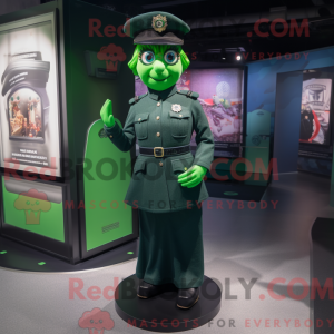 Green Police Officer mascot...