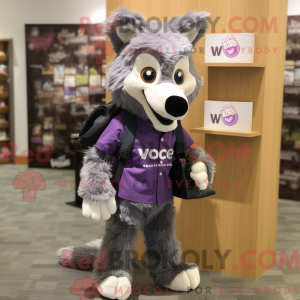 Purple Say Wolf mascot...