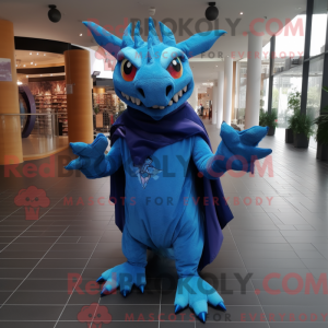 Blå Chupacabra maskot...