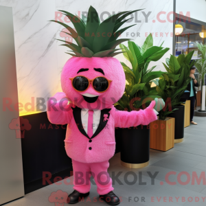 Roze aas mascottekostuum...