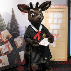 Sort rådyr maskot kostume...