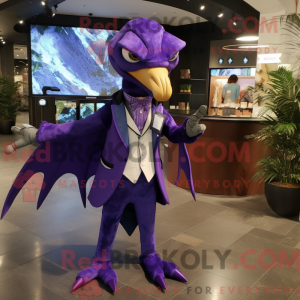 Purple Pterodactyl mascot...