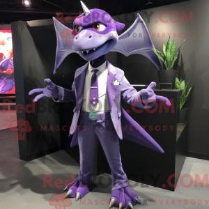 Purple Pterodactyl mascot...