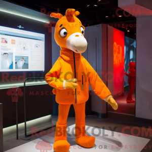 Oransje giraff maskot drakt...