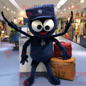 Navy Spider maskot kostume...
